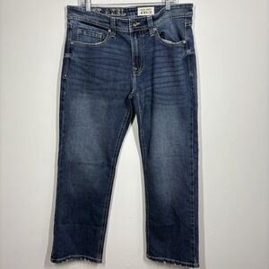 TK Axel Mens Slim Bootcut Jeans Size 38x31* Blue Medium Wash Distressed Denim